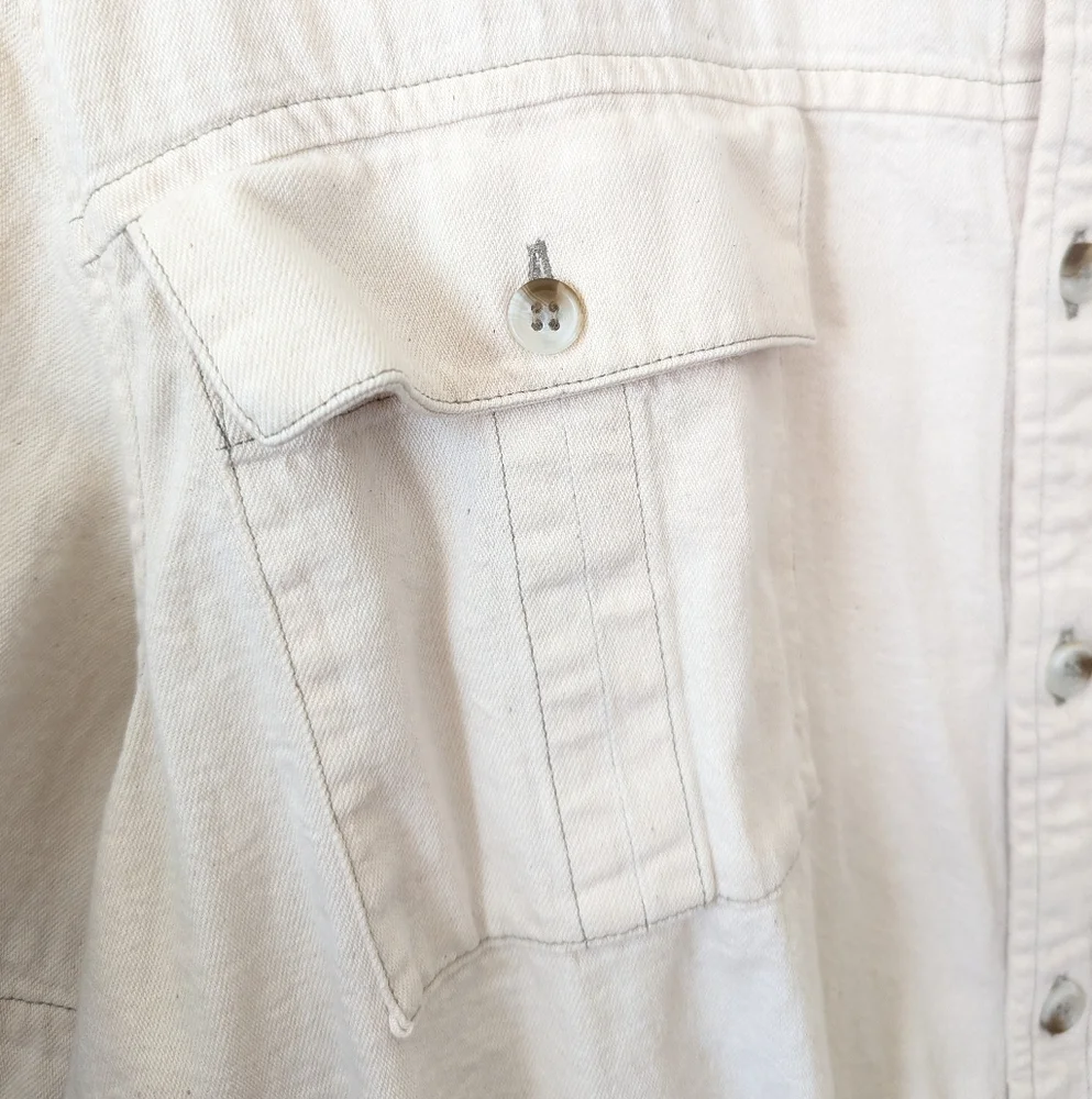 Banana Republic | Standard Fit | Short Sleeve Authentic Ecru Wash Denim